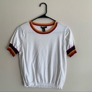 NWOT Forever 21 rainbow short sleeve sweater